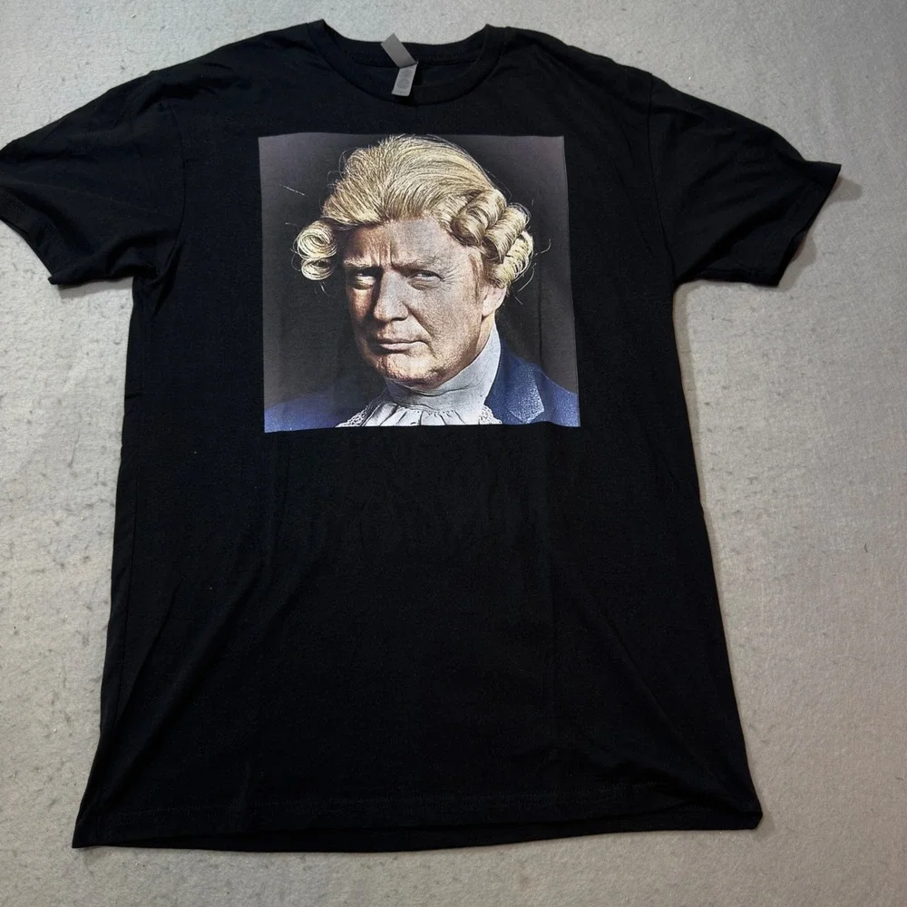 Next Level Donald Trump Colonial Wig‎ Parody Graphic T-Shirt Black Mens Large